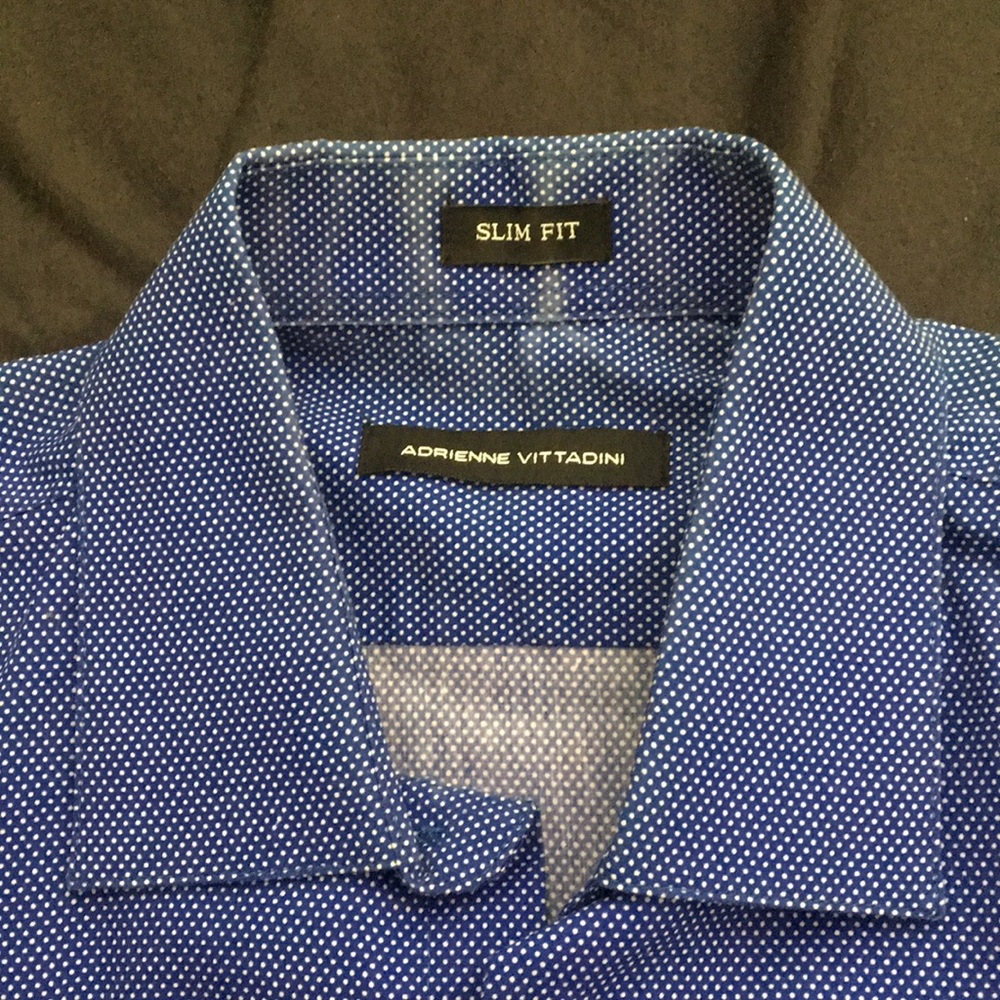 Men’s M Adrienne Vittadini Blue Dress Shirt NWOT